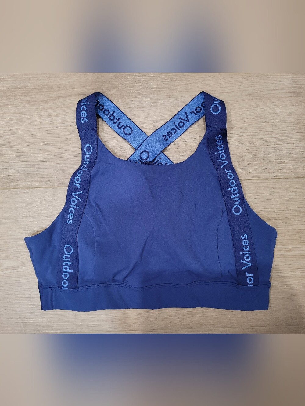 Outdoor Voices X Disney Women's M/L Navy Sports Brawith Crossback Straps